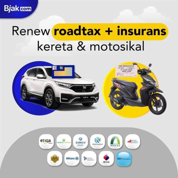 LEBIH MURAH! RENEW ROADTAX DAN INSURAN/TAKAFUL SECARA ONLINE. 5 Minit Siap.